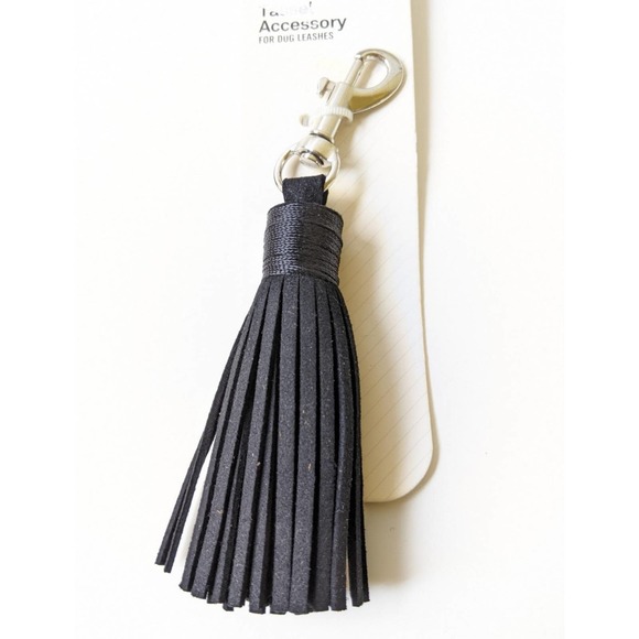 4/$20 Bond & Co Black Suede Tassel Accessory For Dog Leashes new